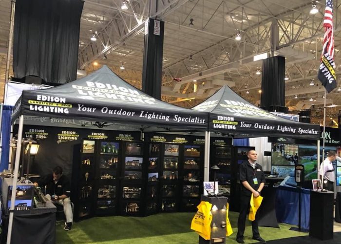 Edison lighting at an outdoor lighting convention